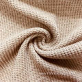 Waffle plain Rib Knitted polyester rayon sweater Fabric